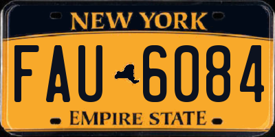 NY license plate FAU6084