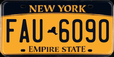 NY license plate FAU6090