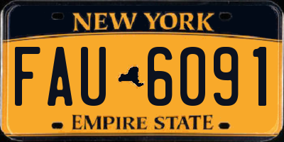 NY license plate FAU6091