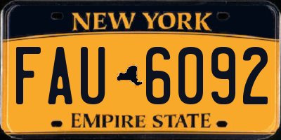 NY license plate FAU6092