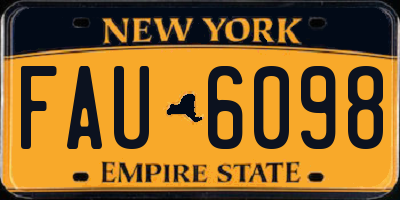 NY license plate FAU6098