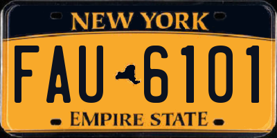NY license plate FAU6101