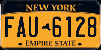 NY license plate FAU6128