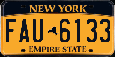 NY license plate FAU6133