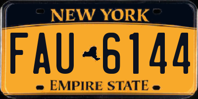 NY license plate FAU6144
