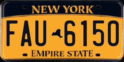 NY license plate FAU6150