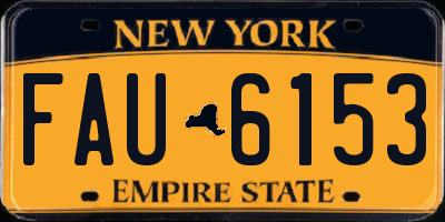 NY license plate FAU6153