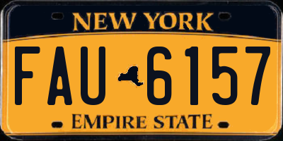 NY license plate FAU6157