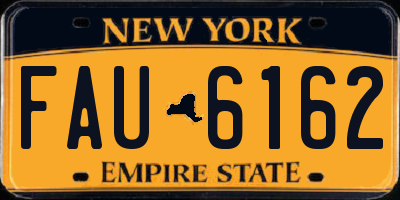 NY license plate FAU6162