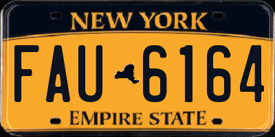NY license plate FAU6164
