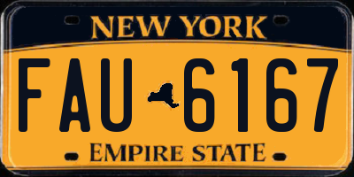 NY license plate FAU6167