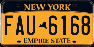 NY license plate FAU6168