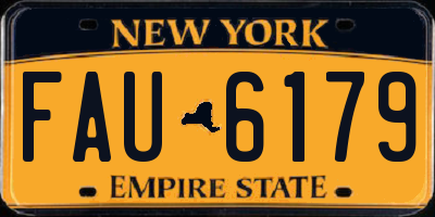 NY license plate FAU6179