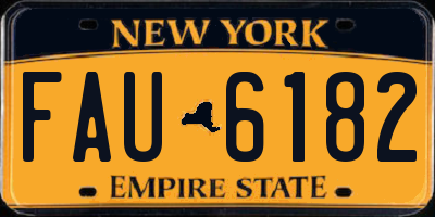 NY license plate FAU6182