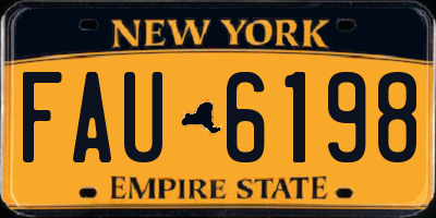 NY license plate FAU6198