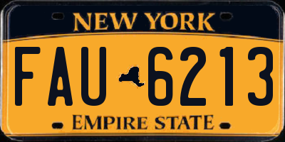 NY license plate FAU6213