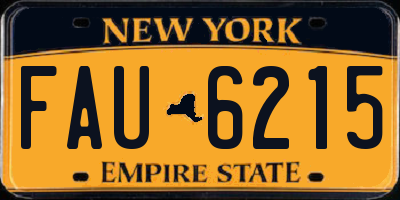 NY license plate FAU6215