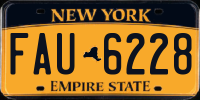 NY license plate FAU6228