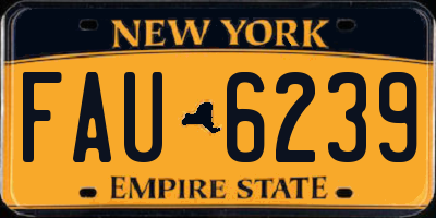NY license plate FAU6239