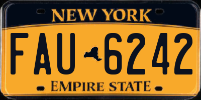 NY license plate FAU6242