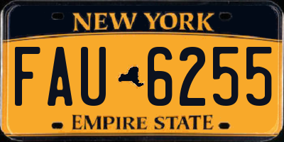 NY license plate FAU6255