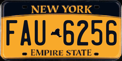 NY license plate FAU6256