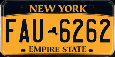 NY license plate FAU6262