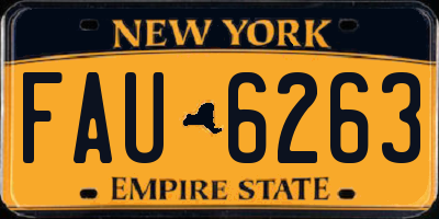 NY license plate FAU6263