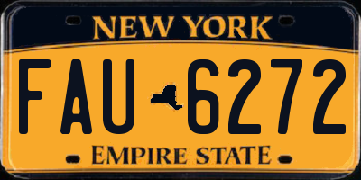 NY license plate FAU6272