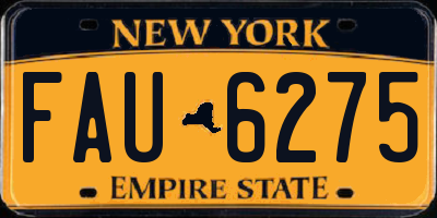 NY license plate FAU6275