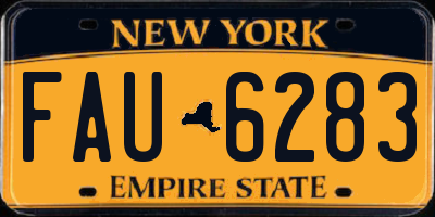NY license plate FAU6283