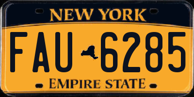 NY license plate FAU6285