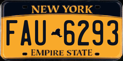 NY license plate FAU6293