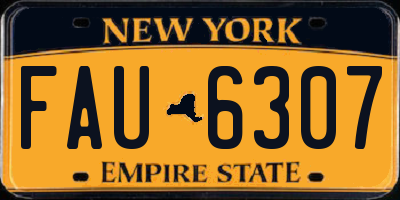 NY license plate FAU6307