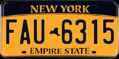 NY license plate FAU6315