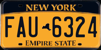 NY license plate FAU6324