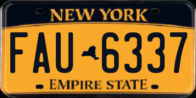 NY license plate FAU6337