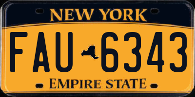 NY license plate FAU6343