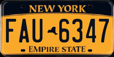 NY license plate FAU6347