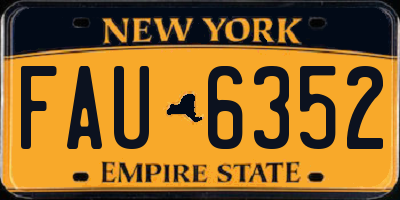 NY license plate FAU6352