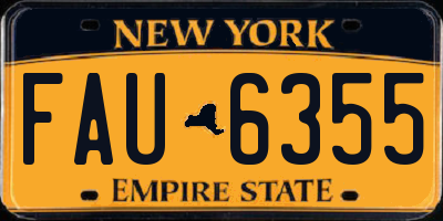 NY license plate FAU6355