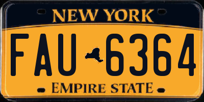 NY license plate FAU6364
