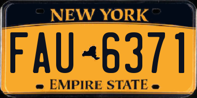 NY license plate FAU6371
