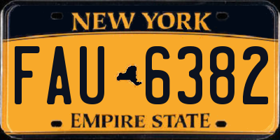NY license plate FAU6382