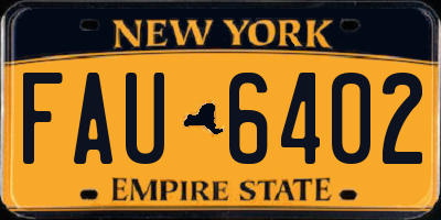 NY license plate FAU6402