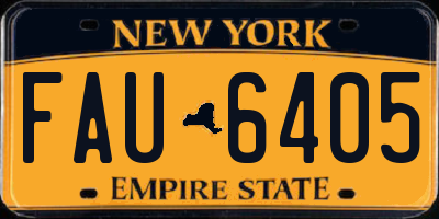 NY license plate FAU6405