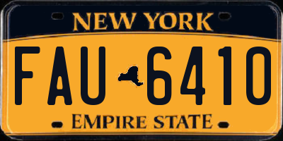 NY license plate FAU6410