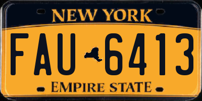 NY license plate FAU6413