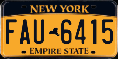 NY license plate FAU6415