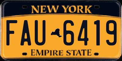 NY license plate FAU6419